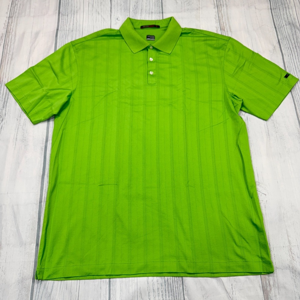 Tiger Woods Collection Nike Fit‎ Dry Golf Polo Shirt XL Green Mens